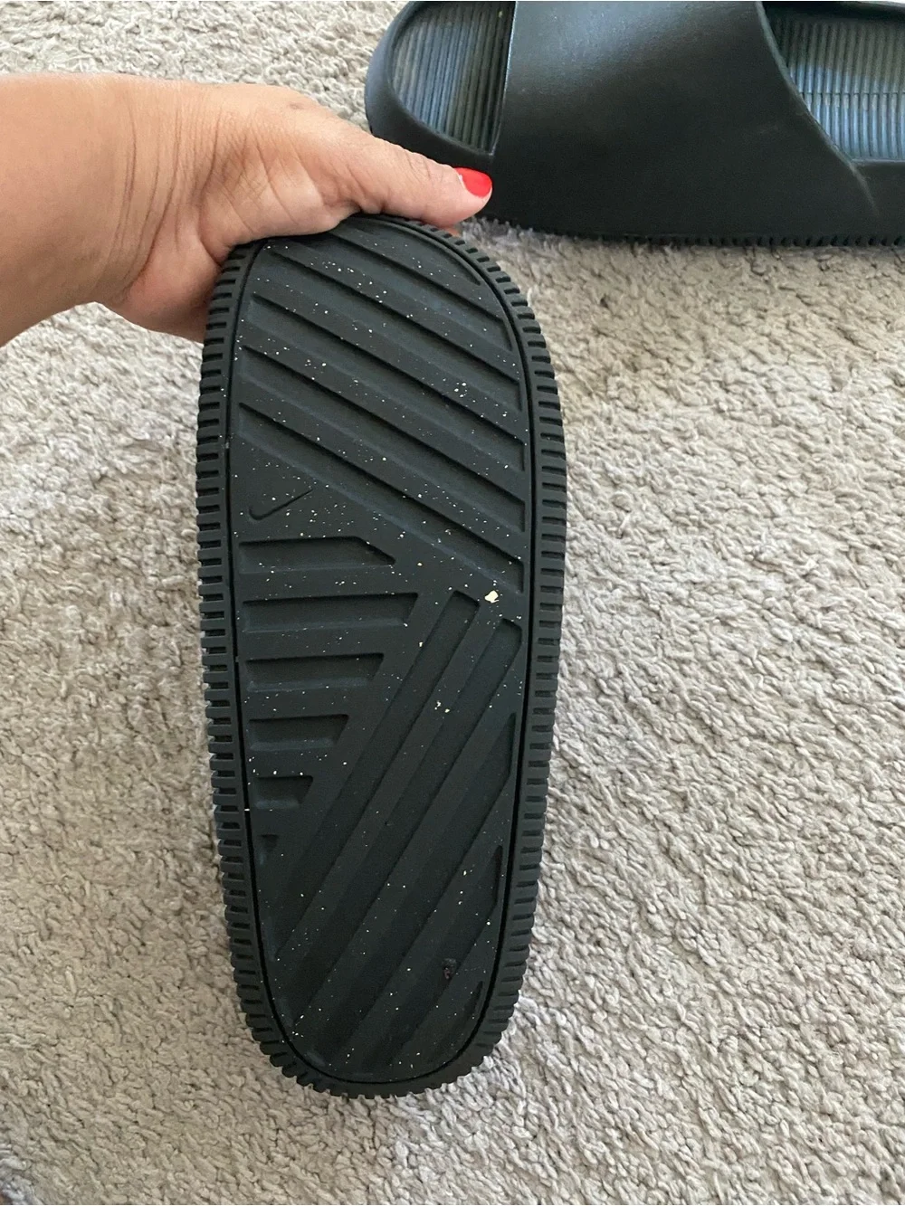 Nike Men's Black Slide Sandals with Embossed Swoosh